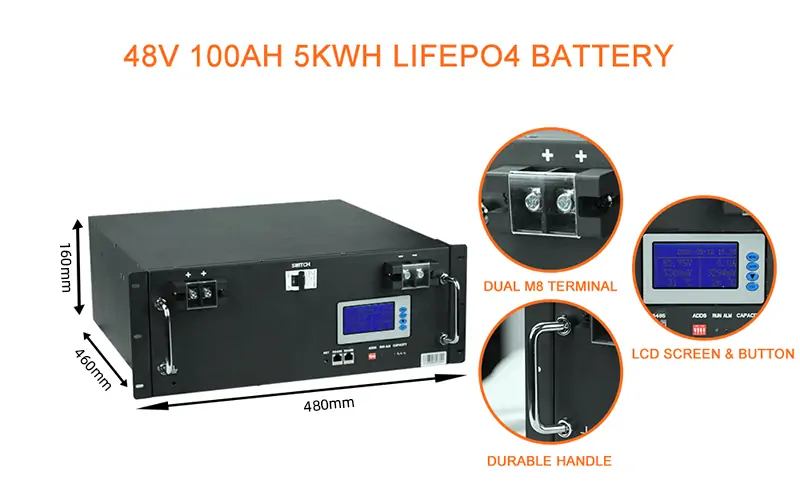 dimension 48100 lifepo4 battery