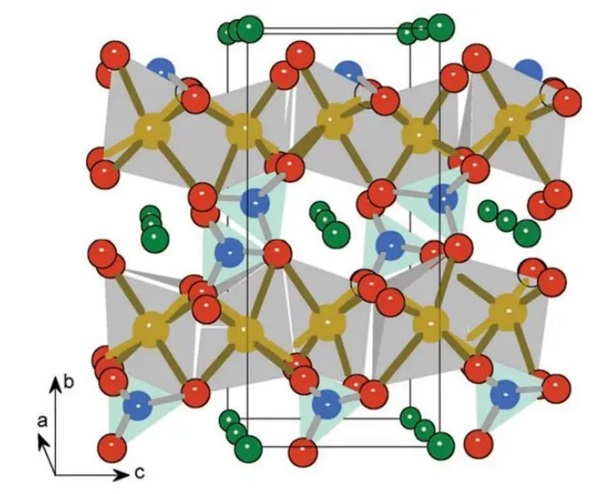 Crystal structure of lithium ferromanganese phosphate