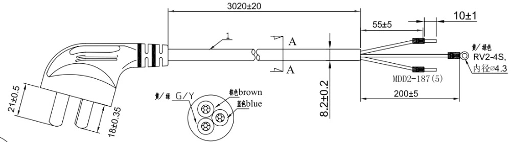  Accessories: Case diagram: 16A national standard plug(For reference only)