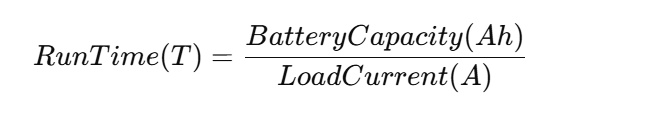 Battery running time calculation formula