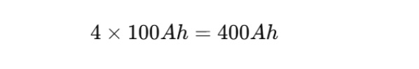 Total capacity of four parallel batteries