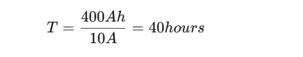 Total time of four parallel batteries